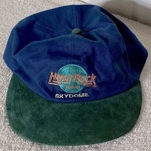 Vintage Hard Rock Cafe Skydome Green Faux Suede Brim Blue Hat